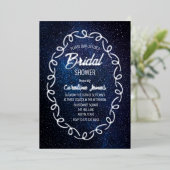 天空銀河系スカイフレームゴールドフォイルブライダルシャワー 箔招待状 (立ち正面)