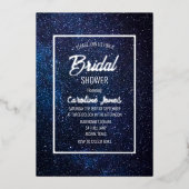 天空銀河系スカイフレームゴールドフォイルブライダルシャワー 箔招待状 (正面)