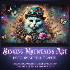 天空銀河系フローラステームパンクキャットデカップージ 薄葉紙