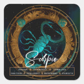 天空銀河系蠍座ファンタジーエーテル〔占星術の〕十二宮図 スクエアシール (正面)
