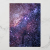 天空銀河系銀箔ドレスブライダルシャワー 箔招待状 (裏面)