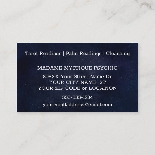 天空5エレメンツペンタグラムサイキックビジネス 名刺 (裏面)