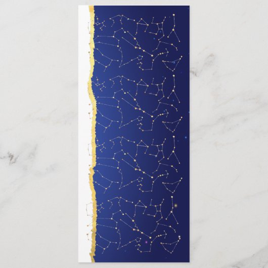 天空〔占星術の〕十二宮図スター結婚サインのメニューカード メニュー (裏面)