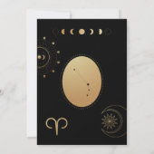 天空〔占星術の〕十二宮図ベビーシャワー招待状 招待状 (裏面)