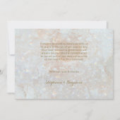 天空〔占星術の〕十二宮図ムーンブルー金ゴールドタイポグラフィ結婚ズ サンキューカード (裏面)