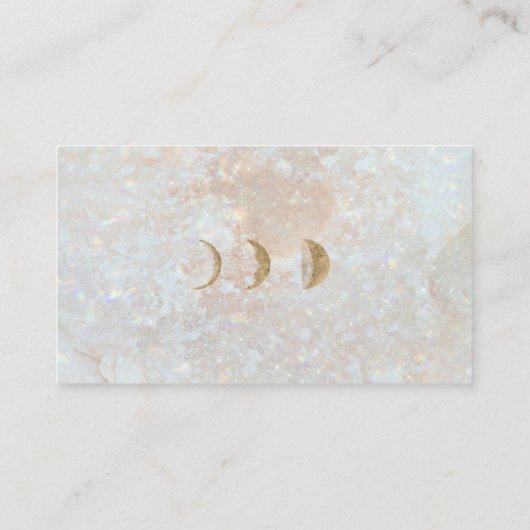 天空〔占星術の〕十二宮図ムーンブルー金ゴールド結婚のウェブサイト 名刺 (裏面)