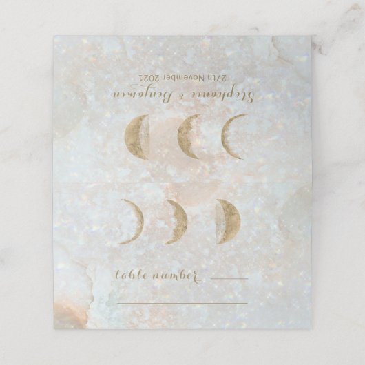 天空〔占星術の〕十二宮図ムーンブルー金ゴールド結婚ズテーブル プレイスカード (外部開封)