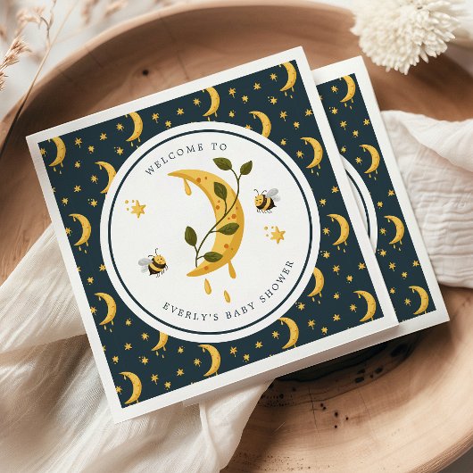 天空(昆虫)マルハナバチムーンハニーベビーシャワー スタンダードカクテルナプキン