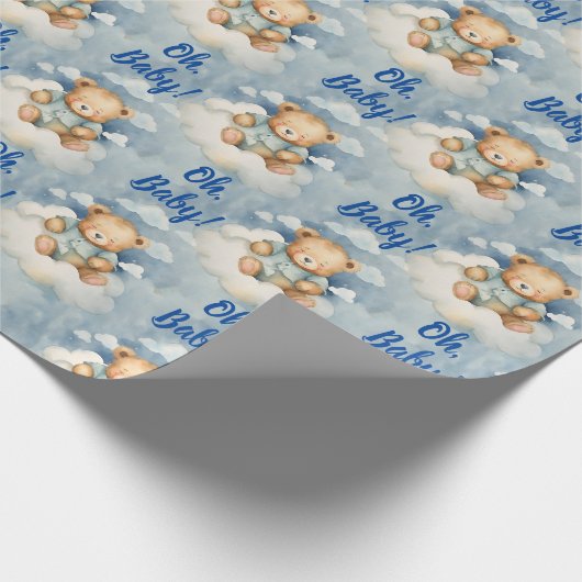 天空Oh男の赤ちゃん赤ちゃんシャワー ラッピングペーパー (角)