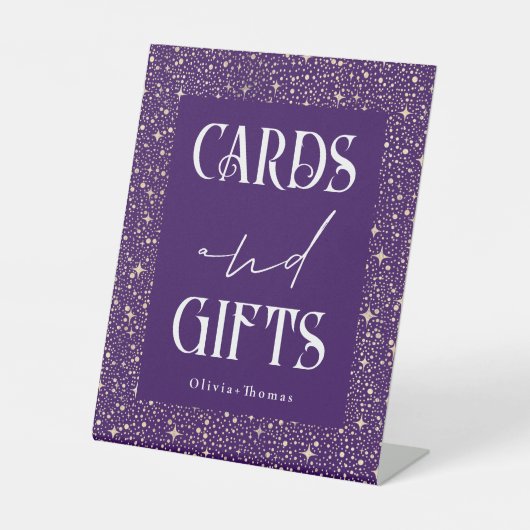天紫のカードとギフト結婚ズ 台座サイン (正面)