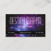 天紫銀河系クラスター宇宙写真 名刺 (正面)