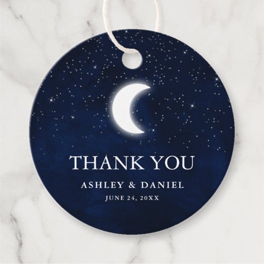 天結婚の水彩青空の月星 フェイバータグ (正面)