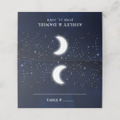 天結婚の水彩青空スターズムーン プレイスカード (外部開封)