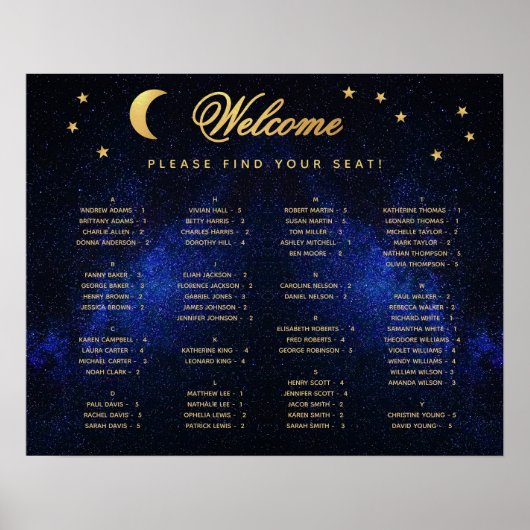 天結婚星の座席表 ポスター (正面)