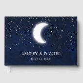 天結婚星の青い夜の星の月結婚の ゲストブック (正面)