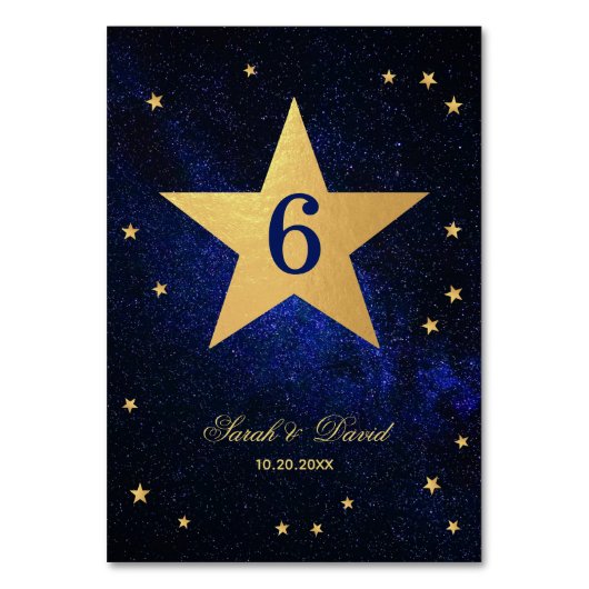 天結婚星フェイク金箔ナイトスカイTa テーブルナンバー (正面)