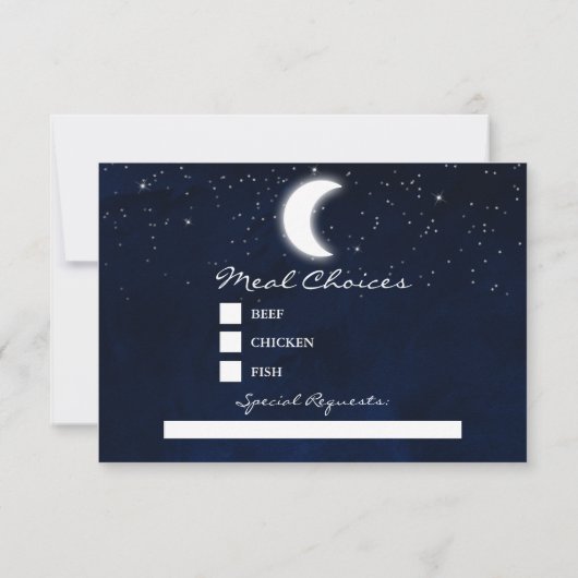 天結婚空の月の星フローラの食事の戻る 出欠カード (裏面)