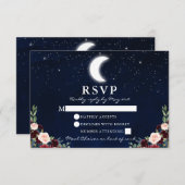 天結婚空の月の星フローラの食事の戻る 出欠カード (正面/裏面)