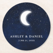 天結婚空の月の星 ラウンドペーパーコースター (正面)