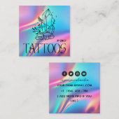 天結晶タトゥーサロンホログラフィック スクエア名刺 (正面/裏面)