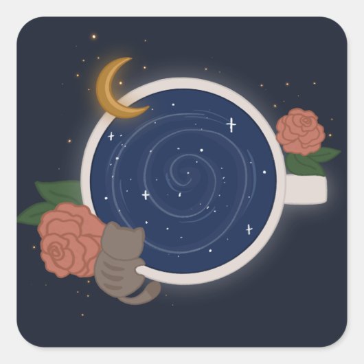 天茶カップ スクエアシール (正面)