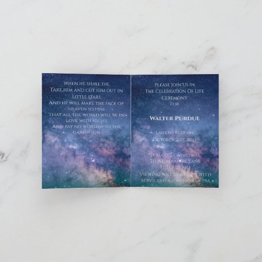 天葬式 案内状 (内部)