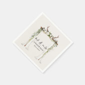 天蓋素朴結婚な植物学のmrとmrsスクリプト スタンダードカクテルナプキン (角)