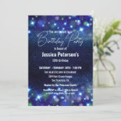 天藍のきらきらライト 50歳の誕生日パーティー 招待状 (スタンド正面)
