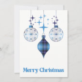 天藍格紋飾品平面假日卡 シーズンカード (正面)