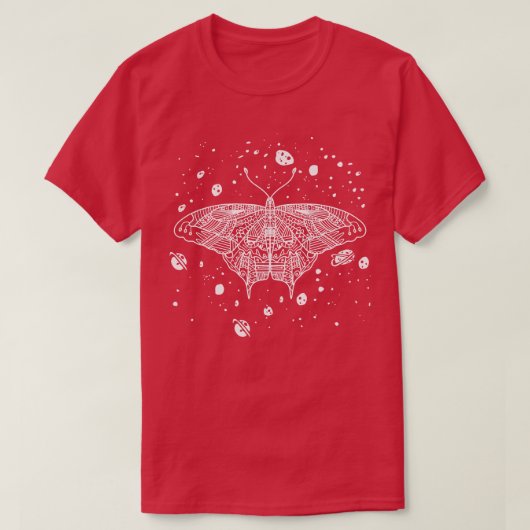 天蝶ナイトスカイラインアート銀河系お尻 Tシャツ (デザイン正面)
