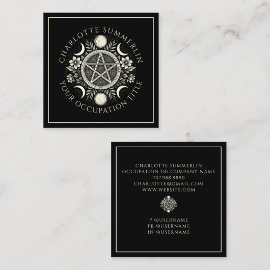 天衛星ブラック スクエア名刺 (正面/裏面)