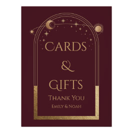 天赤金ゴールド太陽ムーンスターカード&ギフト ポスター