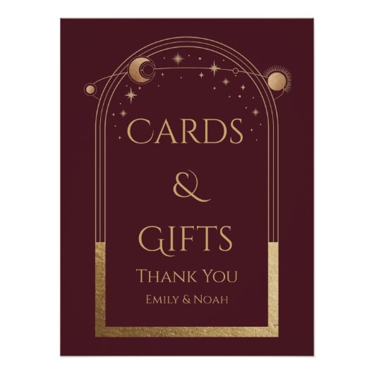 天赤金ゴールド太陽ムーンスターカード&ギフト ポスター (正面)