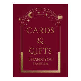 天赤金ゴールド太陽ムーンスターカード&ギフト ポスター