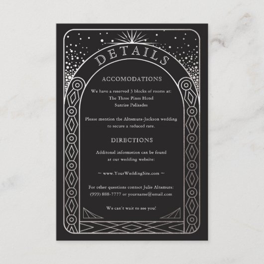 天連結婚詳細カード（シルバー） エンクロージャーカード (正面)