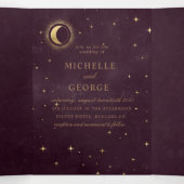 天金ゴールド月三折結婚式招待状 三つ折り招待状 (内部中)