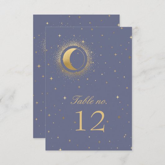 天金ゴールド結婚星のテーブル数 出欠カード (正面/裏面)