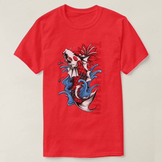 天長コイカープフィッシュジャパンデザイン Tシャツ (デザイン正面)