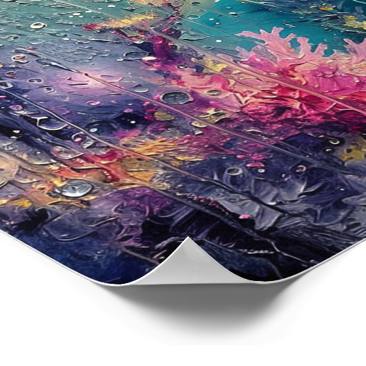 天雨:星間のサンゴの夢の風景 ポスター (角)