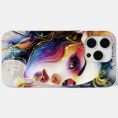 天電話カバー女絵を描性ファンタジー恋人 Case-Mate iPhoneケース (裏面 (横))