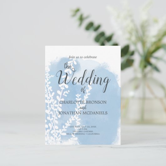 天青植物水彩洗結婚液 ポストカード (スタンド正面)