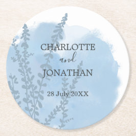 天青植物水彩洗結婚液 ラウンドペーパーコースター