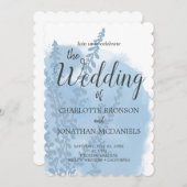 天青植物水彩洗結婚液 招待状 (正面/裏面)