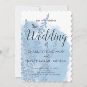 天青植物水彩洗結婚液 招待状 (正面)