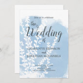 天青植物水彩洗結婚液 招待状 (正面/裏面)