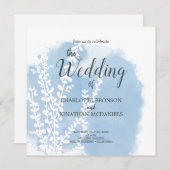 天青植物水彩洗結婚液 招待状 (正面/裏面)