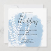 天青植物水彩洗結婚液 招待状 (正面)