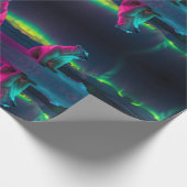 天静か皇:北極光の下の北極熊 ラッピングペーパー (角)