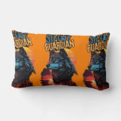 天静か皇:青い狼が燃えるような夕日に ランバークッション (裏面)