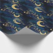 天魔法の月と星のパターン ラッピングペーパー (角)
